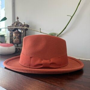 Anthropologie Burnt Orange 100% Wool Hat
